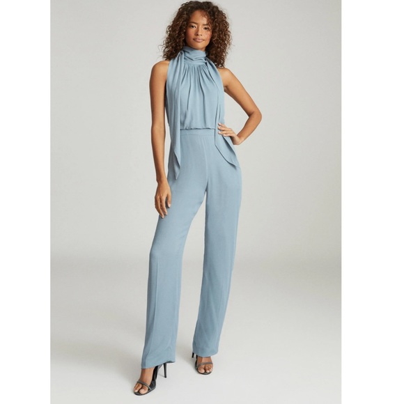 New! REISS Adele Bow Sleeveless Jumpsuit - Picture 3 of 16